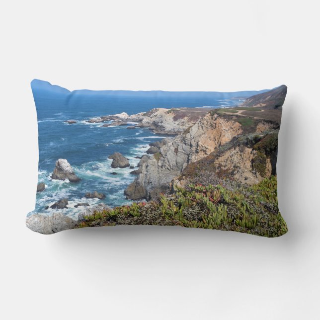 Bodega Head Rugged Coast and Trail Lumbar Pillow (Front)