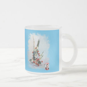 Bodegón de flores frosted glass coffee mug