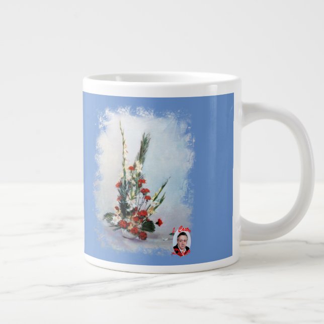 Bodegón de flores large coffee mug (Right)