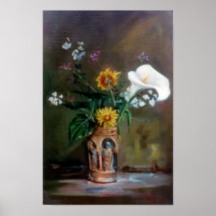 Bodegón de flores poster