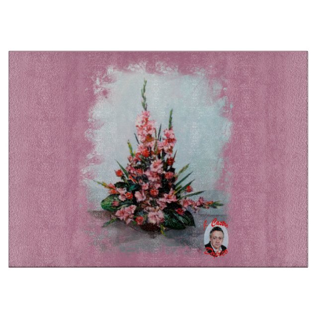 Bodegón de flores/Still life of flowers Cutting Board (Front)