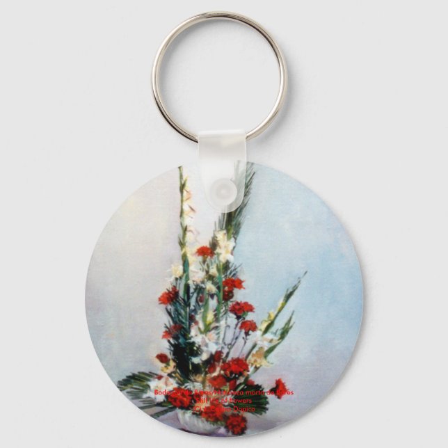 Bodegón de flores/Still life of flowers Key Ring (Front)