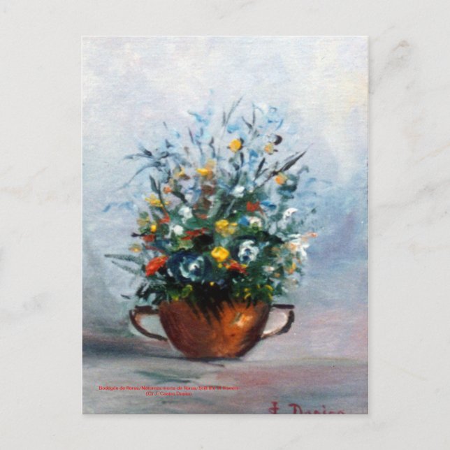 Bodegón de flores/Still life of flowers Postcard (Front)
