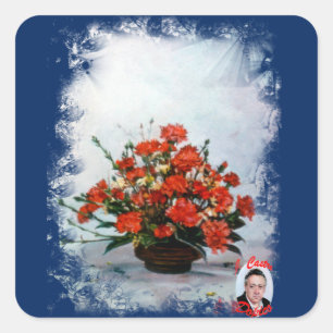 Bodegón de flores/Still life of flowers Square Sticker
