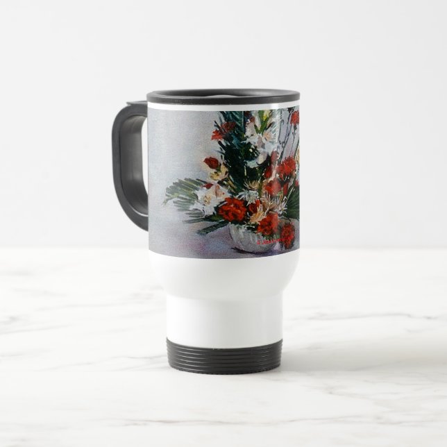 Bodegón de flores travel mug (Front Left)