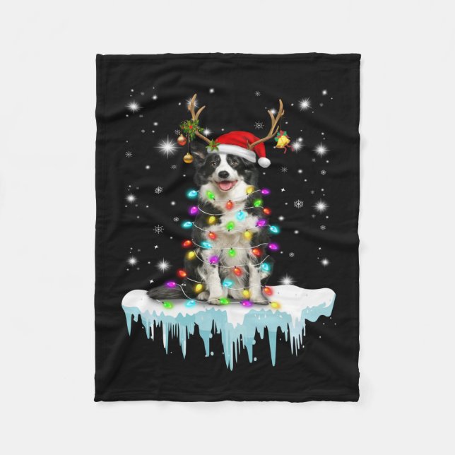 Boder Colline Reindeer Christmas Present Fleece Blanket (Front)