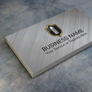 Bodguard Bouncer Security Silver Bullet Metal Business Card