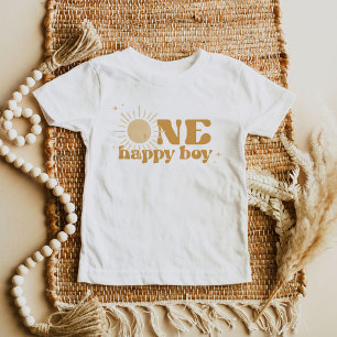 BODHI Boho Sun One Happy Boy 1st Birthday Baby T-Shirt
