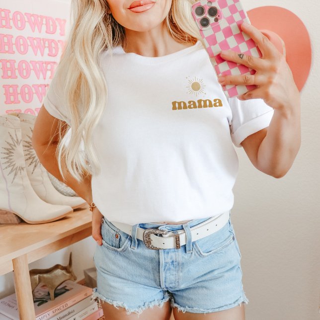BODHI Boho Sun Retro One Happy Dude Mama T-Shirt (Creator Uploaded)
