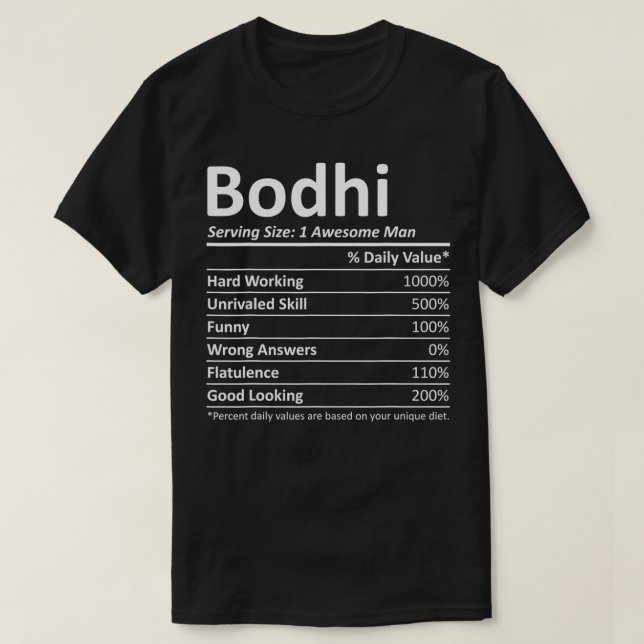 BODHI Nutrition Funny Birthday Personalised Name G T-Shirt (Design Front)
