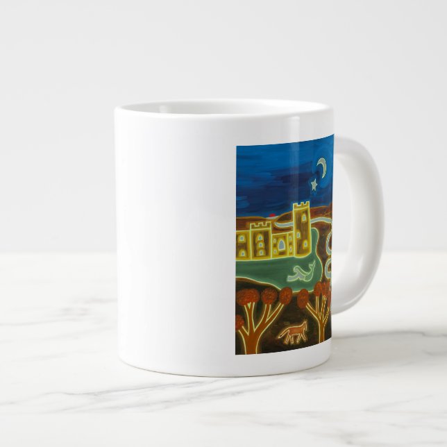 Bodiam Castle by Moonlight 2010 Large Coffee Mug (Front Right)