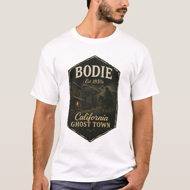 Bodie California Ghost Town Shadowy Bandit T-Shirt (Front)