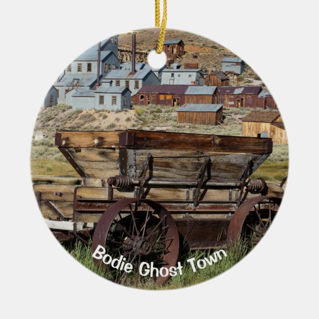 Bodie Ghost Town California Ceramic Tree Decoration (Front)