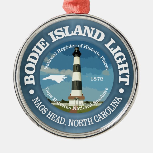 Bodie Island Light Metal Tree Decoration (Front)