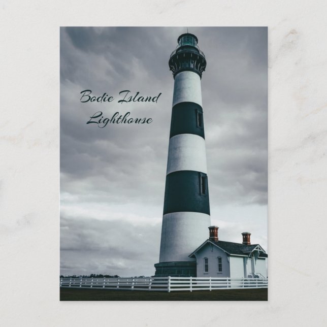 Bodie Island Lighthouse black and white Postcard (Front)