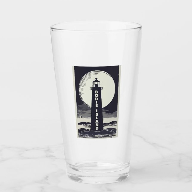 Bodie Island Lighthouse North Carolina Moon Glass (Front)