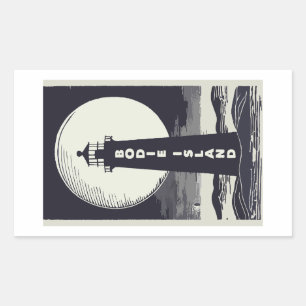 Bodie Island Lighthouse North Carolina Moon Rectangular Sticker