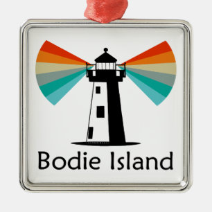 Bodie Island Lighthouse North Carolina Rainbow Metal Tree Decoration
