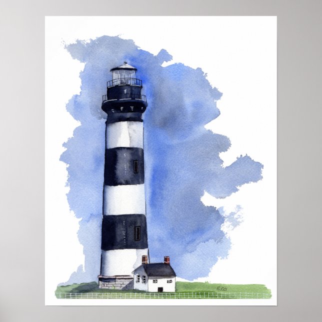 Bodie Island Lighthouse Painting Poster (Front)