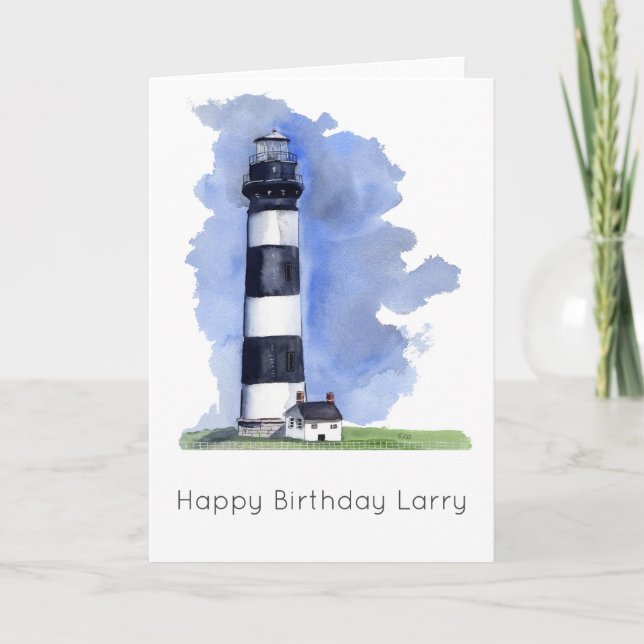 Bodie Island Lighthouse personalised Birthday Card (Front)