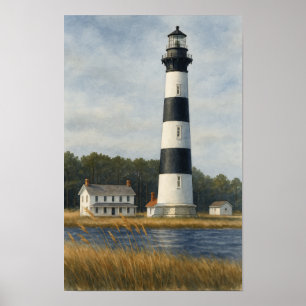 Bodie Island Lighthouse Watercolor Poster