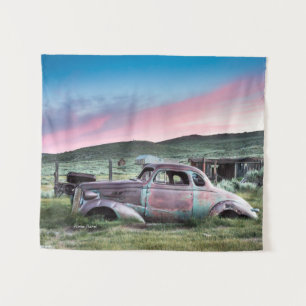 Bodie Rusted Car at Sunset Tapestry