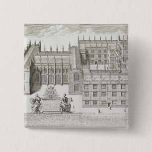 Bodleian Library, Oxford, from 'Oxonia Illustrata' 15 Cm Square Badge