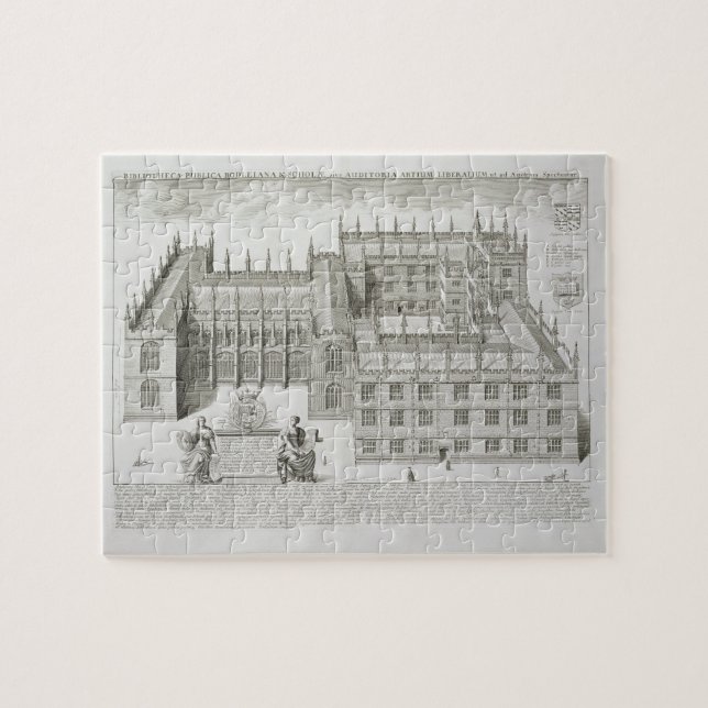 Bodleian Library, Oxford, from 'Oxonia Illustrata' Jigsaw Puzzle (Horizontal)