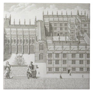 Bodleian Library, Oxford, from 'Oxonia Illustrata' Tile