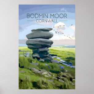 Bodmin Moor Print Cornwall Travel Poster