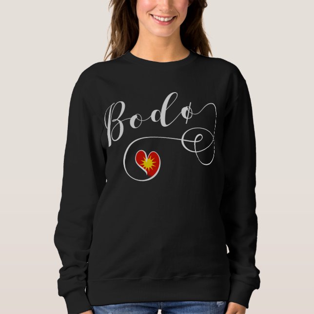 Bodø Flag Heart, Norway, Bodö Sweatshirt (Front)