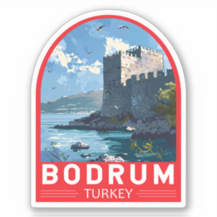 Bodrum Castle Turkey Travel Art Vintage