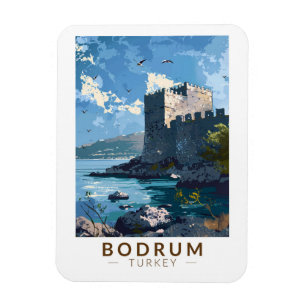 Bodrum Castle Turkey Travel Art Vintage Magnet
