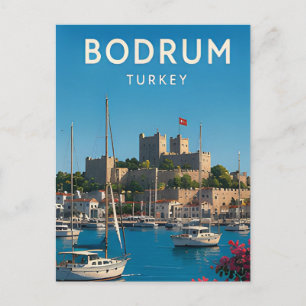 ⛵ Bodrum Turkey Castle And Marina Harbour Views Postcard
