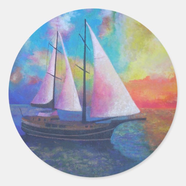Bodrum Turquoise Coast Gulet Cruise Classic Round Sticker (Front)