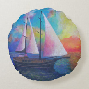 Bodrum Turquoise Coast Gulet Cruise Round Cushion