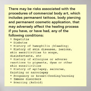 Body Art Disclosure Poster