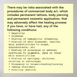 Body Art Disclosure Poster