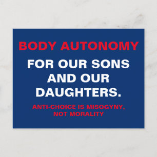 Body Autonomy for Sons and Daughters Postcard