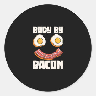 Body Bacon Bbq Grill Barbecue Pig Meat Classic Round Sticker
