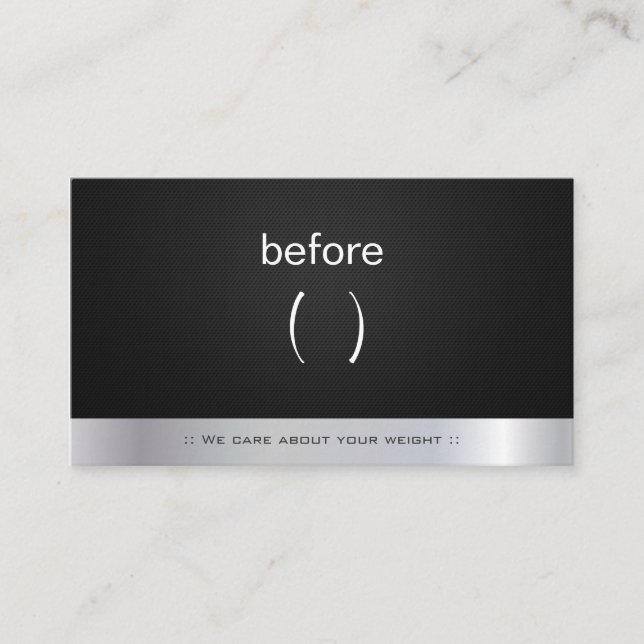 Body Before and After Weight Loss Coach Trainer Business Card (Front)