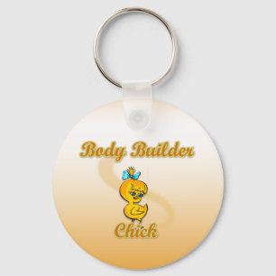 Body Builder Chick Key Ring