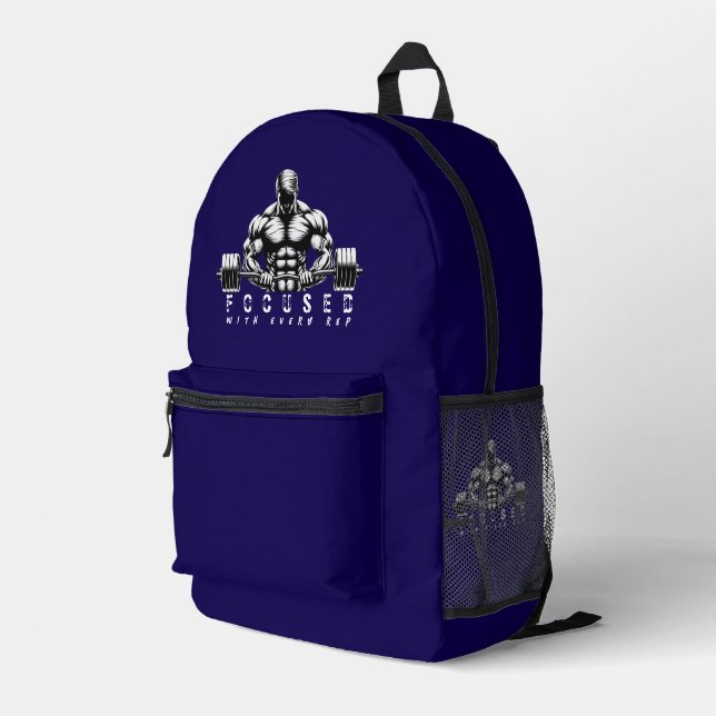 Body Builder-Fitness Printed Backpack (Back Corner Right)