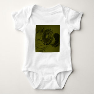 Body Building Fitness Pencil Sketch Baby Bodysuit