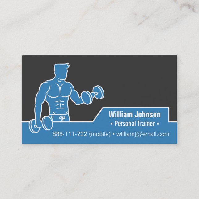 Body building Fitness Trainer Business Cards (Front)