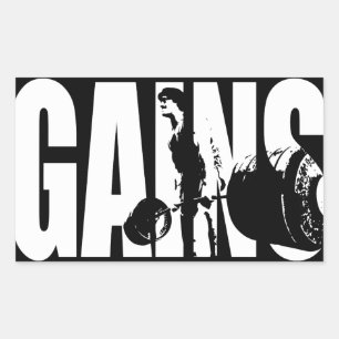 "Body building" - GAINS Rectangular Sticker