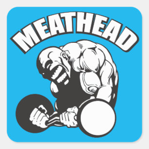 "Body building" Humour - MEATHEAD Square Sticker