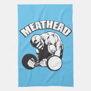 "Body building" Humour - MEATHEAD Tea Towel