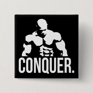 "Body building" Motivation - Conquer 15 Cm Square Badge
