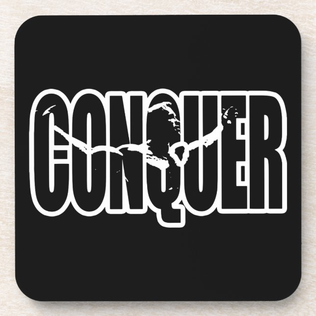 Body Building Motivation - CONQUER Coaster (Front)